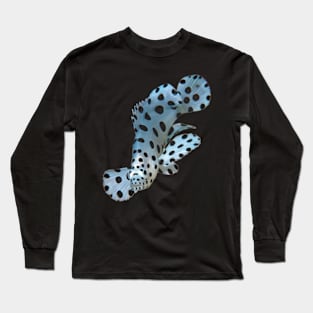 Juvenile Grouper abstract | Underwater Art Floating Fish - variation in black | Long Sleeve T-Shirt